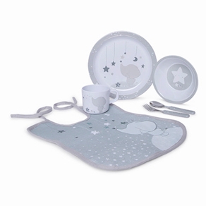SET VAJILLA 5 PIEZAS + BABERO WEEKEND CONSTELLATION