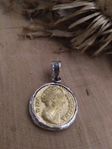 Colgante Moneda Romana en Plata y Bronce