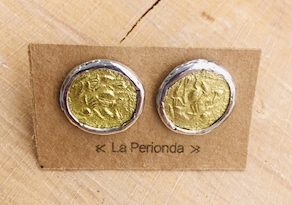 Pendientes moneda en Plata y bronce