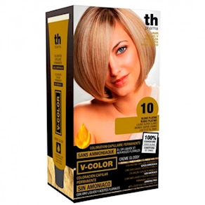 Tinte Nº 10 Sin Amoniaco Rubio Platino TH Pharma V-Color