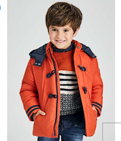 chaqueta acolchada naranja niño