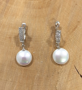 Pendientes colgantes con Perlas en Plata