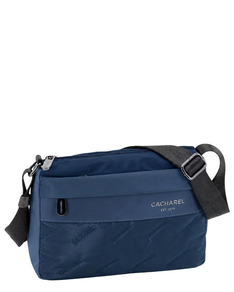 Bandolera nylon Cacharel ultra ligero tres compartimentos sky.